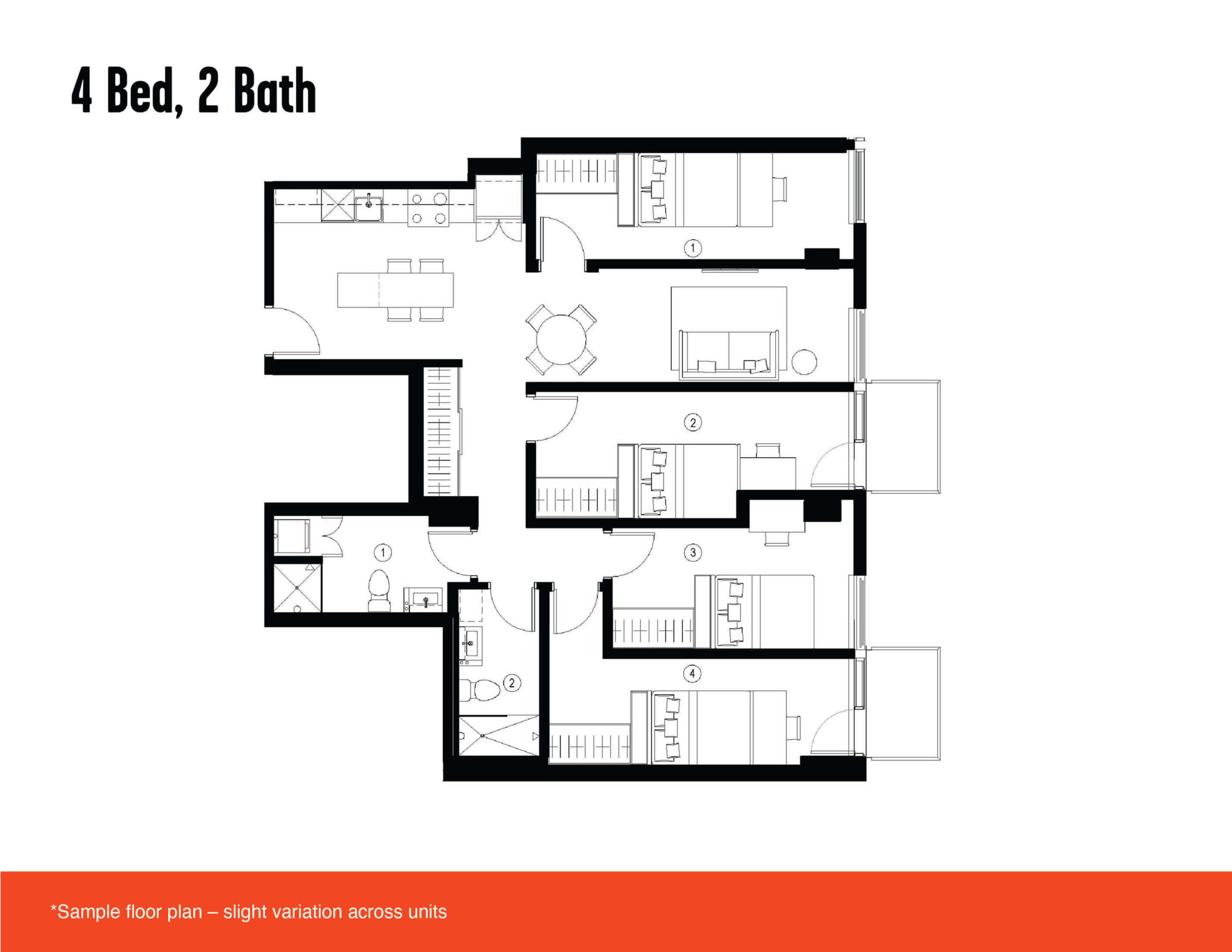 Four bedroom floor plan