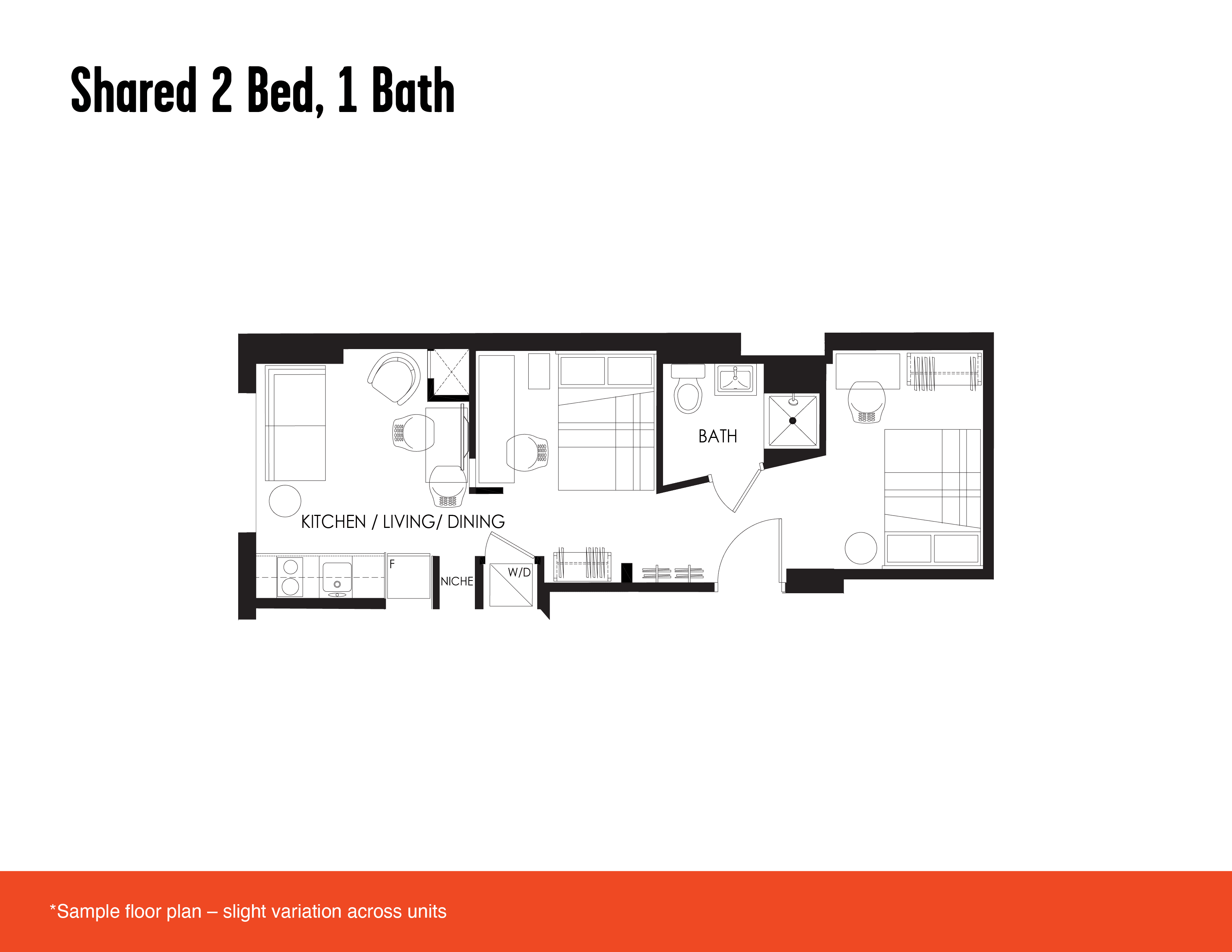 Two bedroom floor plan