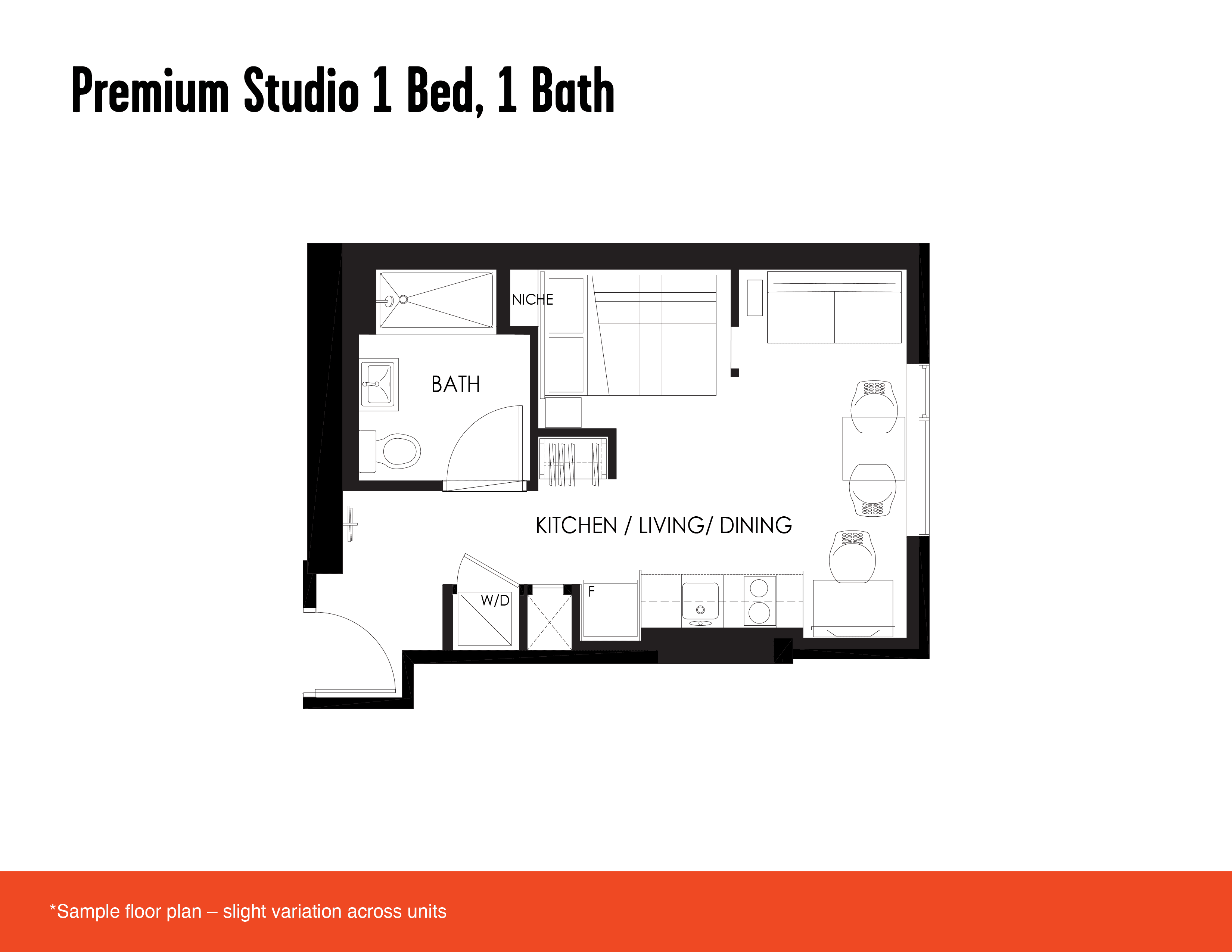 Premium studio floor plan