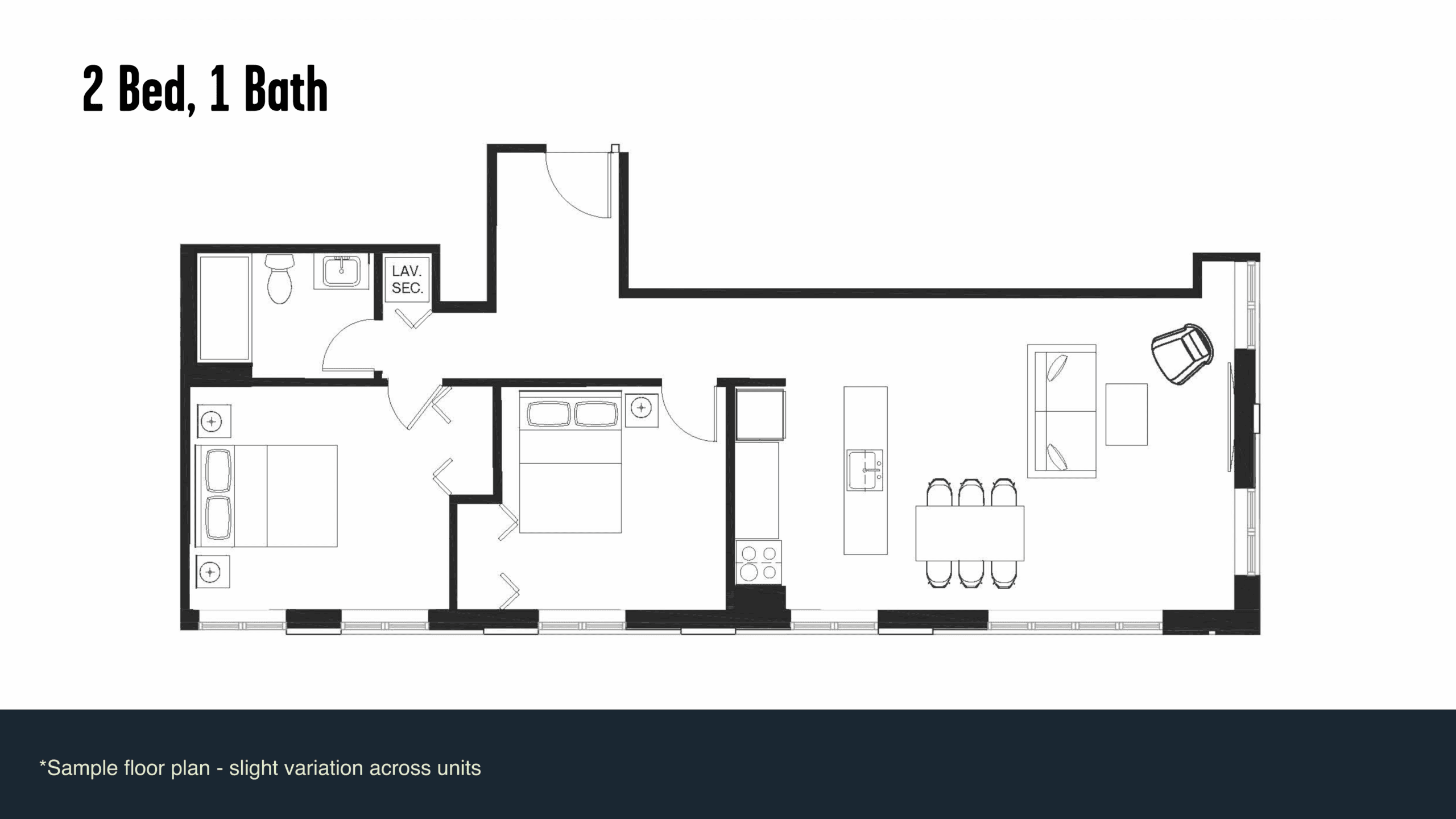 Two bedroom floor plan