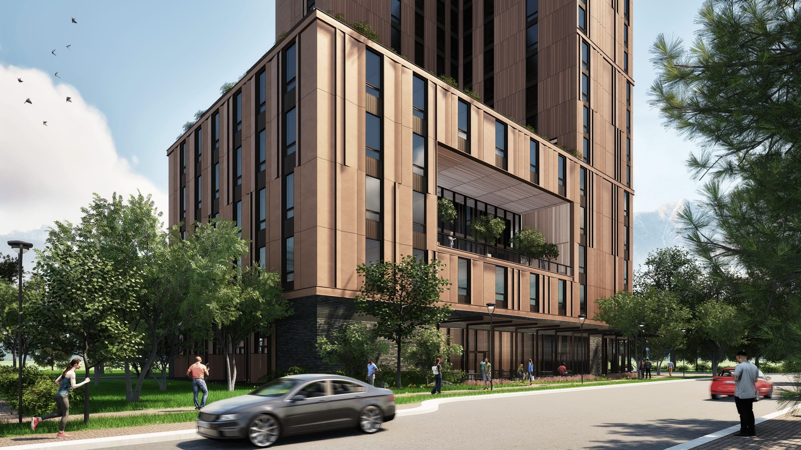 Rendering, Hunter Street podium and tower