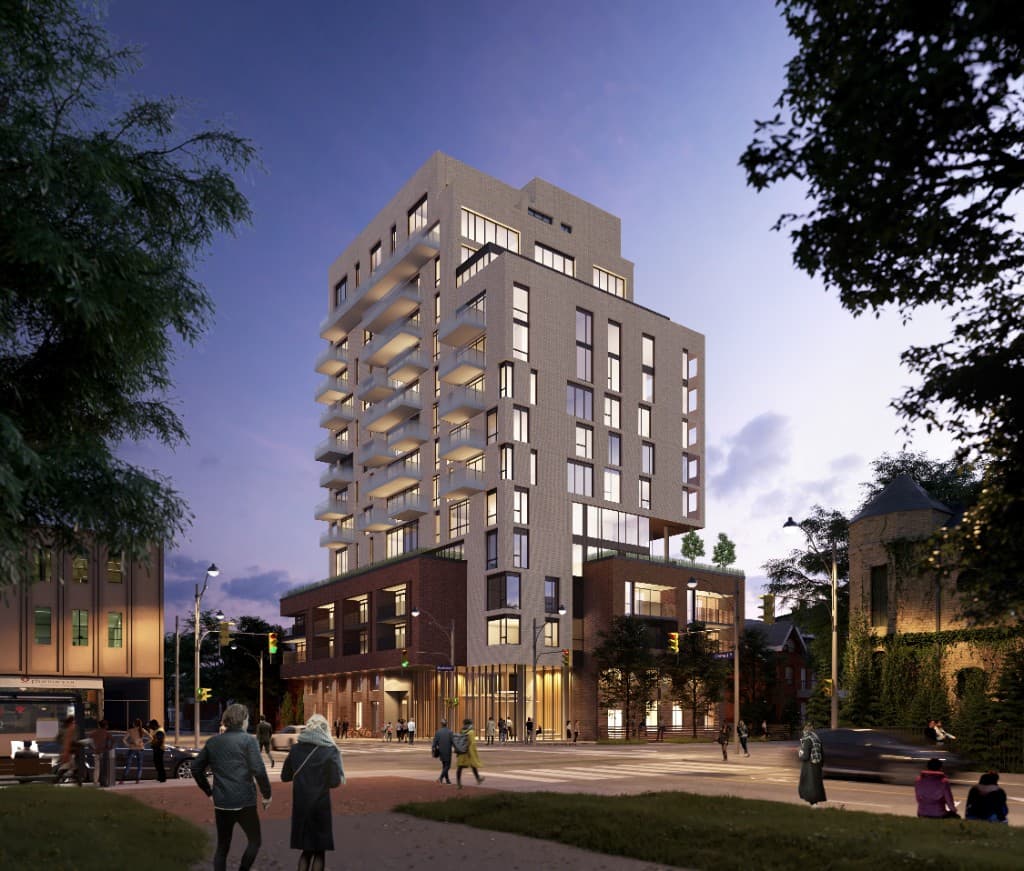 Rendering of ALMA Cabbagetown at dusk